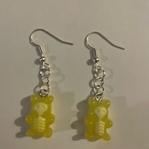 Yellow Bear Skeleton Earrings